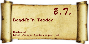 Bogdán Teodor névjegykártya